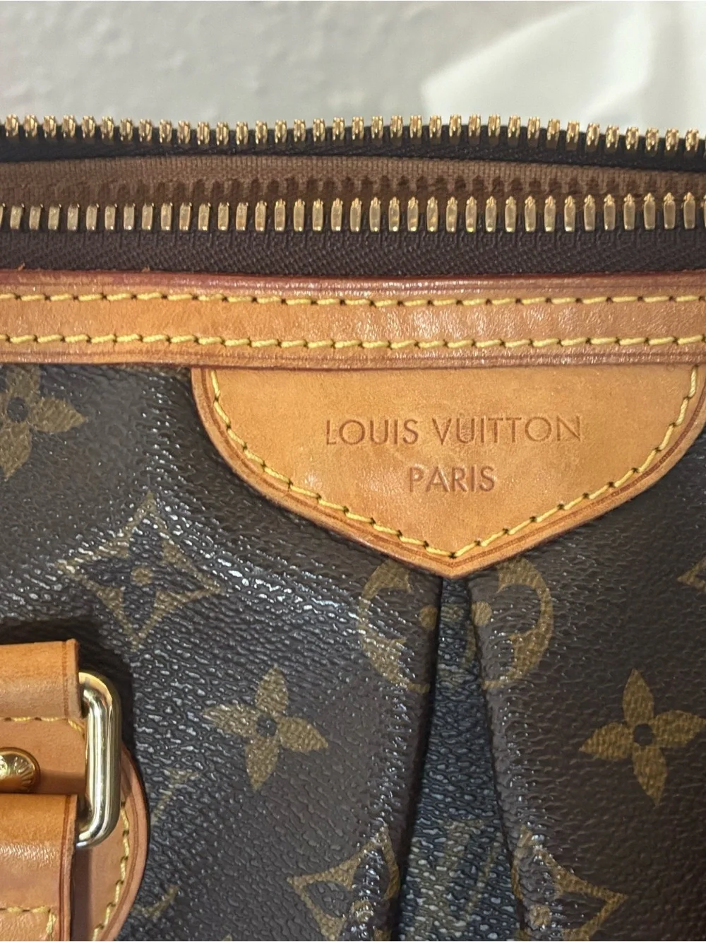 Louis Vuitton Monogram Palermo PM Tote with Vachetta Leather Trim and Strap